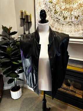 Roots Park Vest Black Leather large unisex